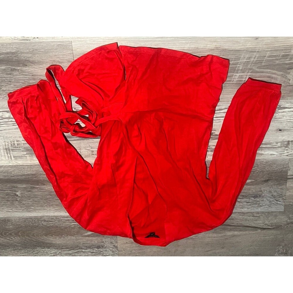J. Crew Red Orange Wrap around Blouse Top Long Sleeve Shirt like new XS tie wais